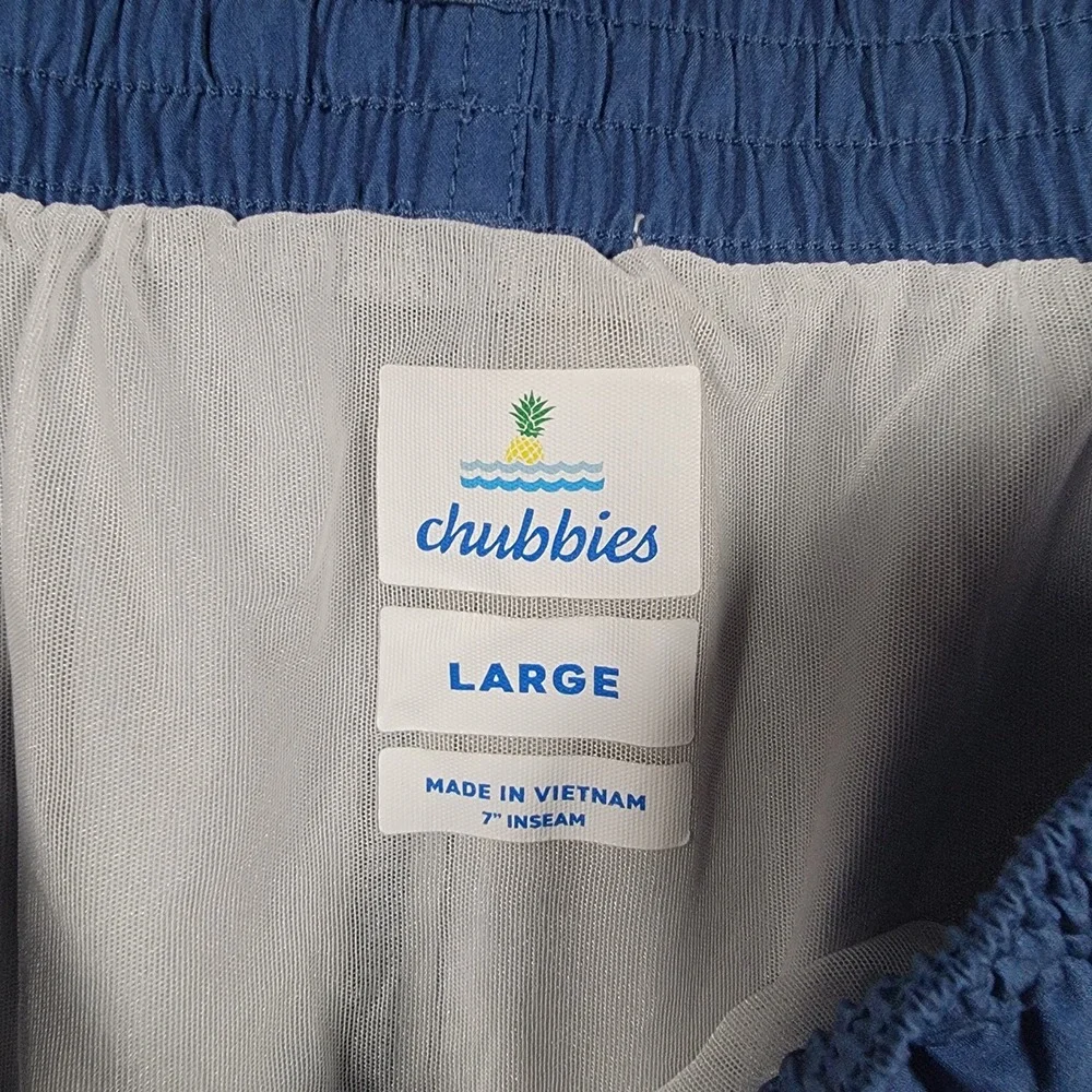 Chubbies Swim Trunks Men Large Blue Striped 7
